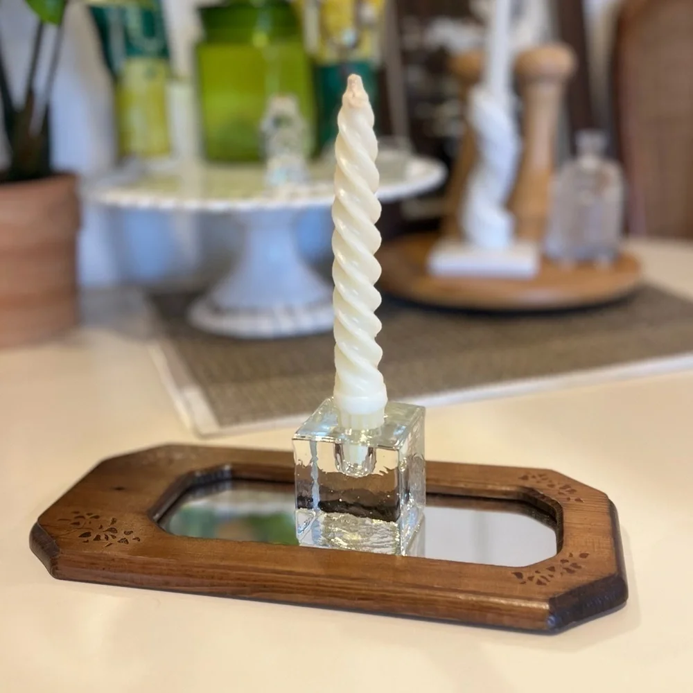 1980s Vintage Postmodern Blenko-Style Candlestick